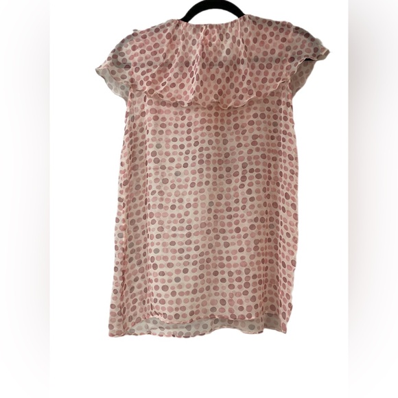 MaxMara Pink Polka Dot Silk Blouse Size 8 - Picture 3 of 6